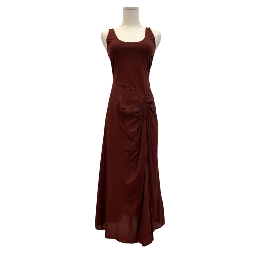 Banana Republic Gathered Midi Dress | Burgundy | Small | Balletcore | NWT